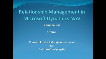 Relationship Management Official Training Course in Microsoft Dynamics NAV 2018