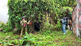 Terrifying 150yearold abandoned house revealed as I clean up the weeds | SHOCK TRANSFORMATION