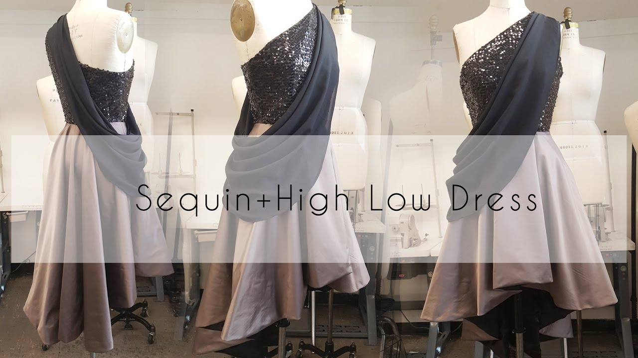 DIY Sewing an Evening Gown with Sequin and Satin YouTube