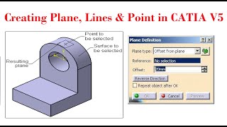 Creating Plane, Lines & Point in CATIA V5 II Reference Elements Explained All Options II Tutorial-48