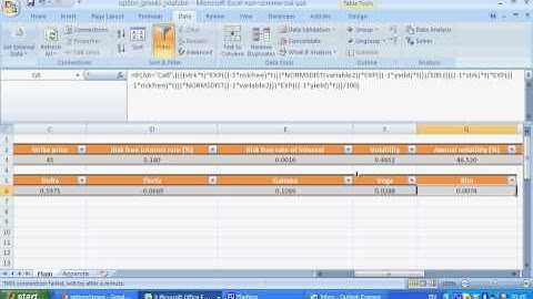 VsCap: How to calculate option Greeks in Excel