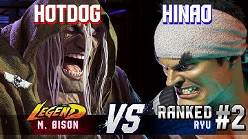 SF6 ▰ HOTDOG (M.Bison) vs HINAO (#2 Ranked Ryu) ▰ High Level Gameplay
