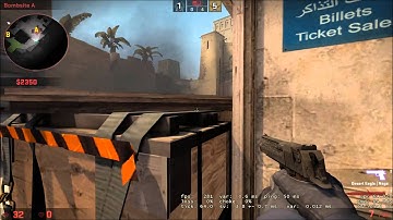 CSGO!1v5 Ace with 32 hp no armor on mirage!
