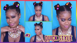 Quick Hairstyles on Starter D.I.Y. #Microlocs | Medium to Short Length | Pride Space Buns