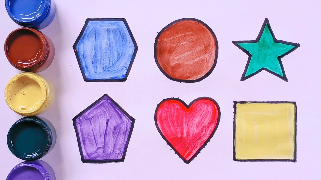 Shapes drawing for kids, learn 2d shapes, colors for toddlers ...