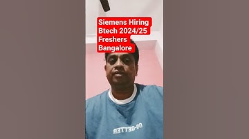 Siemens Hiring Graduate Trainee Engineer | Fresher | Pega Developer | Bangalore