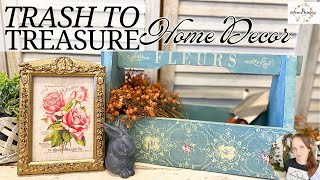 Trash to Treasure Home Decor Thrift Flips using IOD \& Redesign | Using Moulds | Milk Paint | Upcycle