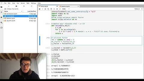 Fonction fsolve native python (scipy) résolution d