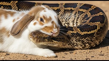 Golden Retriever redt konijn van aanval door python op boerderij #dierenredding #heldenhond