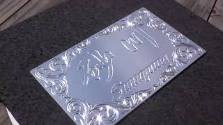 オーダー表札　彫金表札　Engraved name Plate．