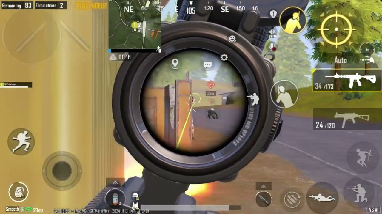 1vs6 Pubg mobile M416 gameplay || I'm Pubg boot