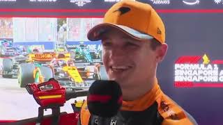 Information Lando norris interview p2 post race #f1 #singaporegp #formula #singaporegp News