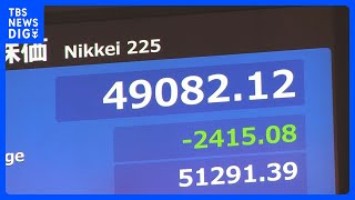 【日経平均株価】午前一時2400円を超える大幅な値下がり　午後はやや値を戻すも5万円台挟む展開に　背景にアメリカのAIブームへの警戒感｜TBS NEWS DIG