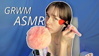 what's in my makeup bag? + grwm ♡ ASMR (gum chewing, soft spoken, tapping, whispers)