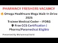 Medical Coding Job 2025 😱 | Omega Healthcare Walk-In |Free Certification | Bangalore Drive | #coding