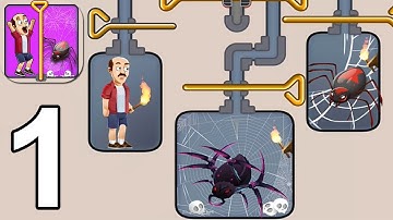 Freeze the Spider - Pull the Pin Game - Gameplay Walkthrough Part 1 Levels 1-30 (Android, iOS)