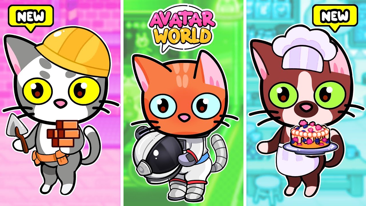 Питомцы Стали Работать Вместо Людей! Новые Коты Разных Профессий в Аватар Ворлд! Toca Boca!
