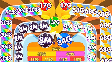 Satisfying mobile game / Bounce Merge - Puff Up ball run 2048 gameplay max level part 8