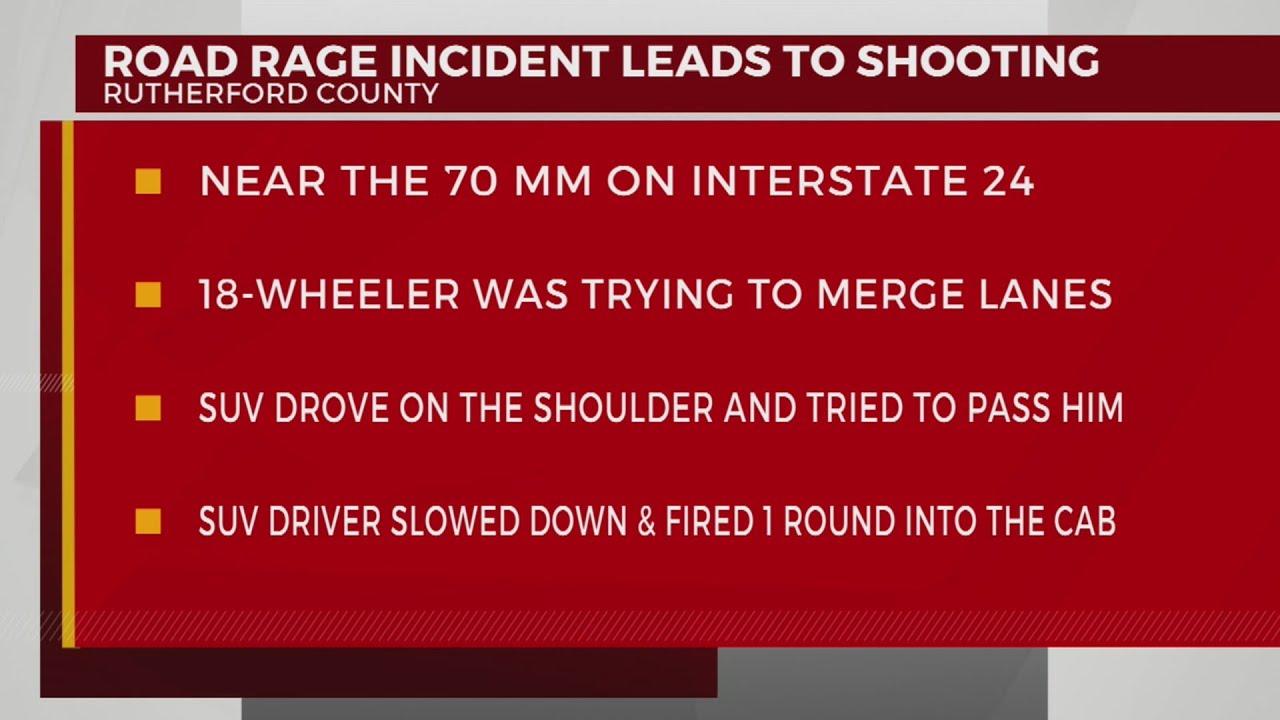 I-24 road rage shooting suspect fires shot at semi driver in Rutherford ...