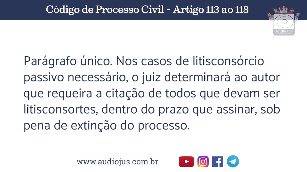 Editora AudioJus CPC Art 113 Ao 118 YT 1203 YouTube