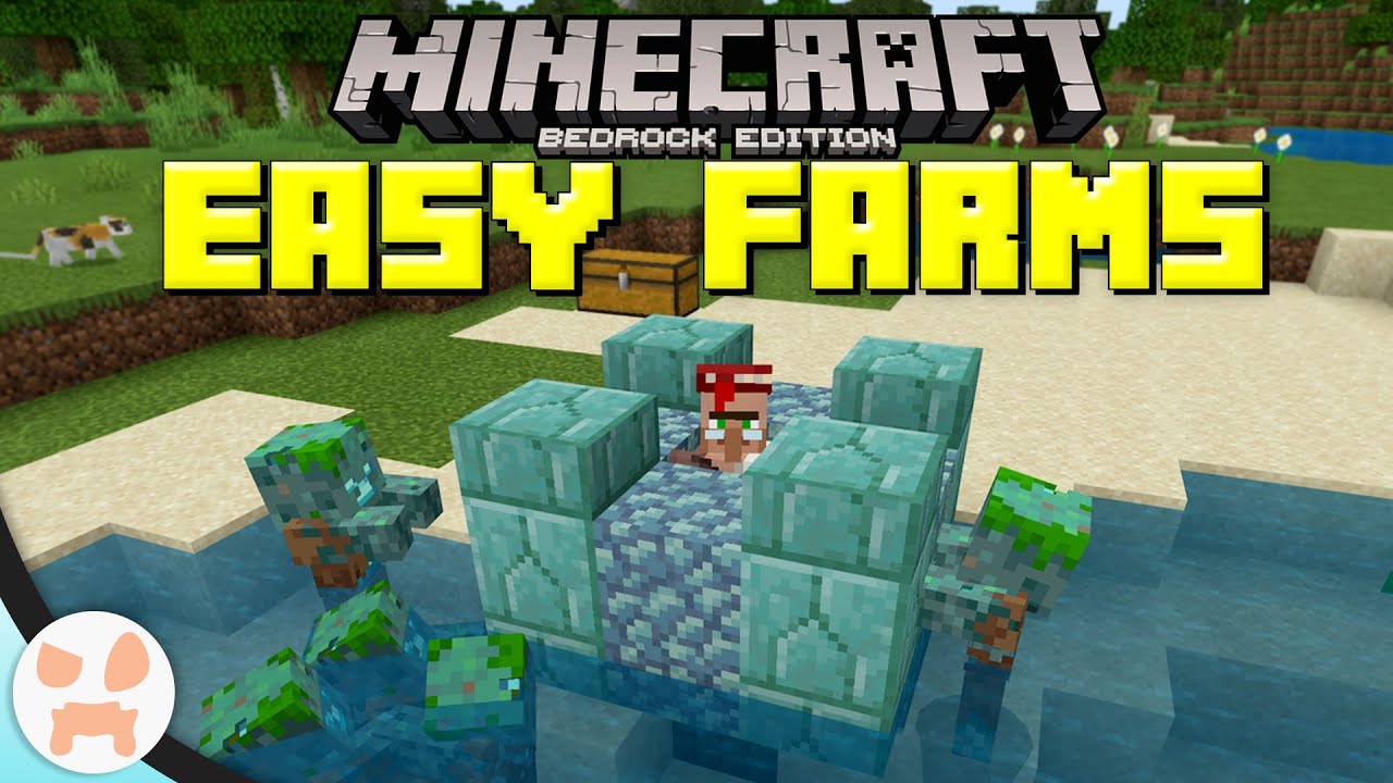 3 Easy Minecraft Bedrock 1 13 Farms Youtube