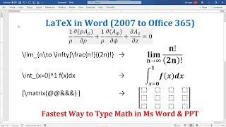 Latex Equation Feature in Word | Math Equation Editor Shortcut | Math Shortcut for Word (2007 - 365)