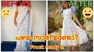 Old Saree into layered frock || easy cutting and stitching 👗 screenshot 5