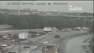 North Loop heavy truck crash leads to hazmat spill overnight