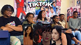 Watching K-Drama Tiktoks Compilation with our American Friend (Newbie) For the First time!!