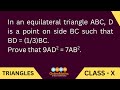 In an equilateral triangle ABC, D is a point on side BC such that BD=(1/3)BC.Prove that 9AD^2=7AB^2.