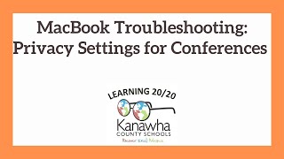 MacBook TroubleShooting - Privacy