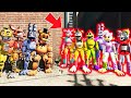 ALL WITHERED ANIMATRONICS vs ALL GLAMROCK ANIMATRONICS (GTA 5 FNAF Mods)
