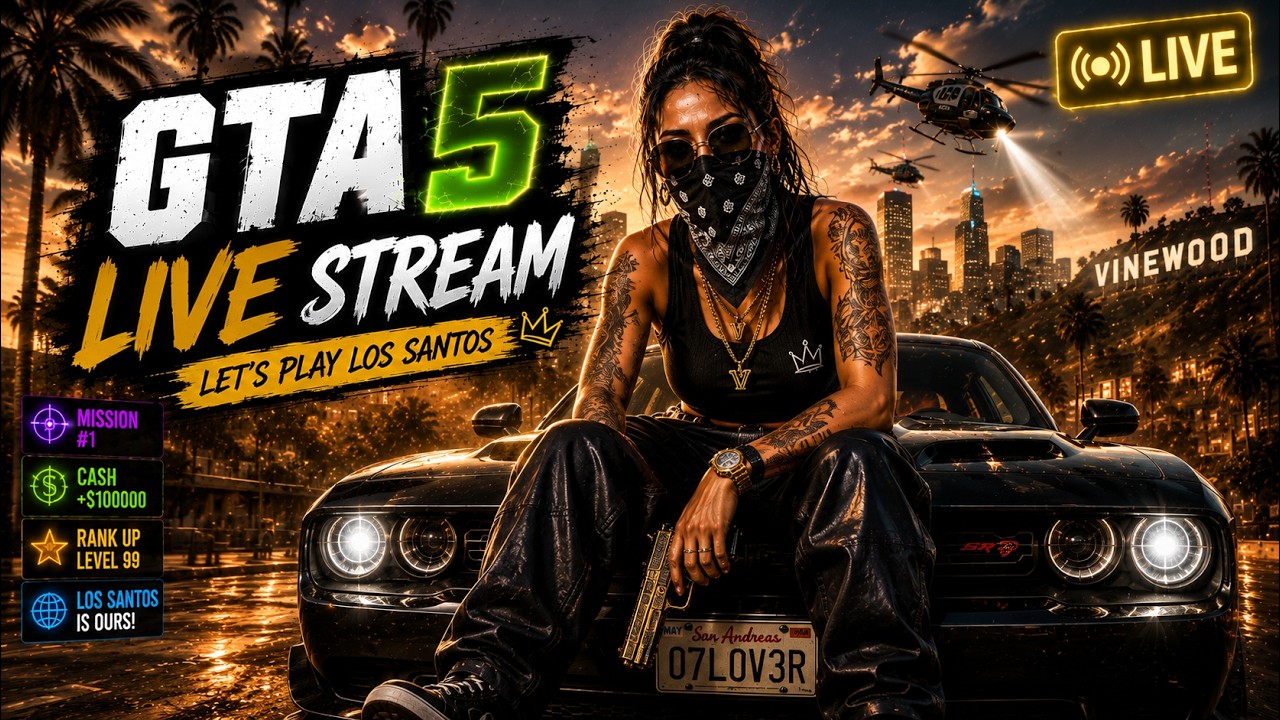 GTA 5 LIVE – MAD GANGSTA GIRL IS HERE! #gtalive #gtaonline ep-9
