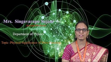 Physical Significance of Wave Function Mrs. Singavarapu Sujani