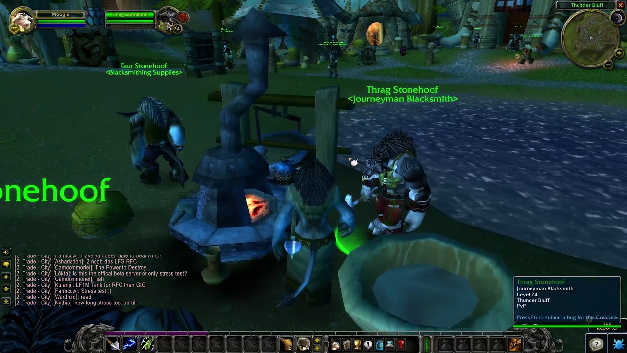 Thunder Bluff Blacksmithing Trainer location WoW Classic YouTube