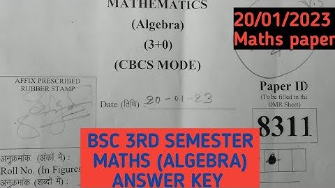DDU Bsc 3 semester Mathematics (Algebra) answer key l Bsc 3semester maths solved paper(DDu) #ddu