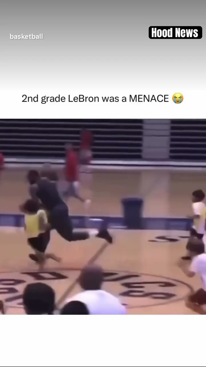 He was a menace #hoodnews #kingjames #lebronjames #shortvideo #throwback #basketball #kids #omg #how