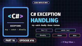 C# Exception Handling Explained | try, catch, finally & Custom Exceptions | Part 16