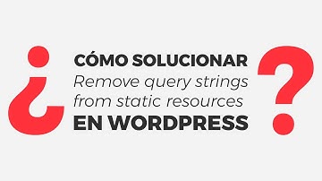 Cómo resolver "Remove query strings from static resources" (WordPress)