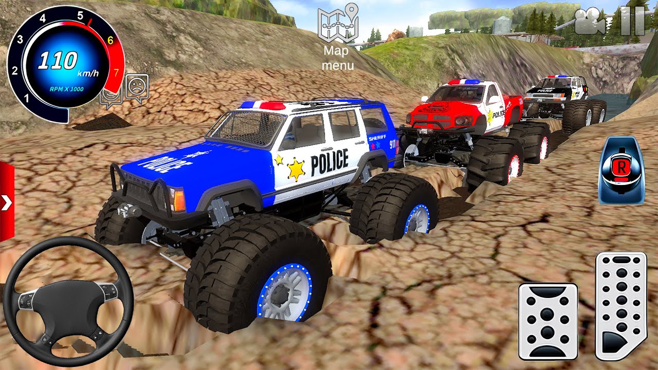Juegos De Carros - Police Monster Truck Impossible Driver #2 - Car Extreme Racing Android Gameplay