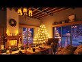 Instrumental christmas music with crackling fireplace  cozy christmas music ambience