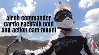 Airoh Commander adventure helmet Review Cardo Bold and actions cameras installation