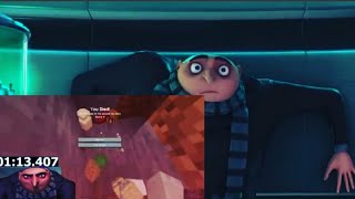 Gru speedruns minecraft..