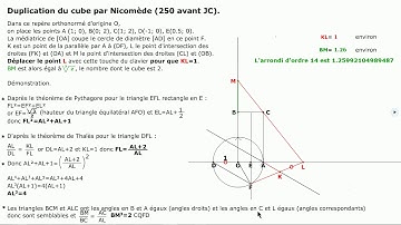 Duplication du cube. Construction de Nicomède.