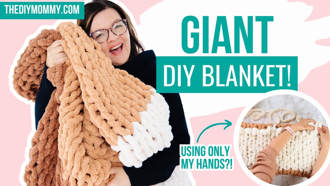 Easy DIY Knit Blanket - No Sewing Required! - Pine and Poplar