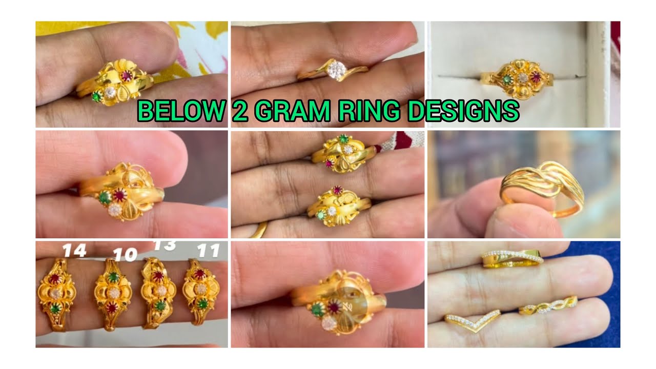 Below 2 gram gold new ring designs 