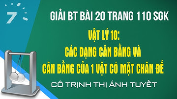 Giải BT Bài 20 trang 110 SGK Vật lý 10: Các dạng cân bằng và cân bằng của 1 vật|HỌC247