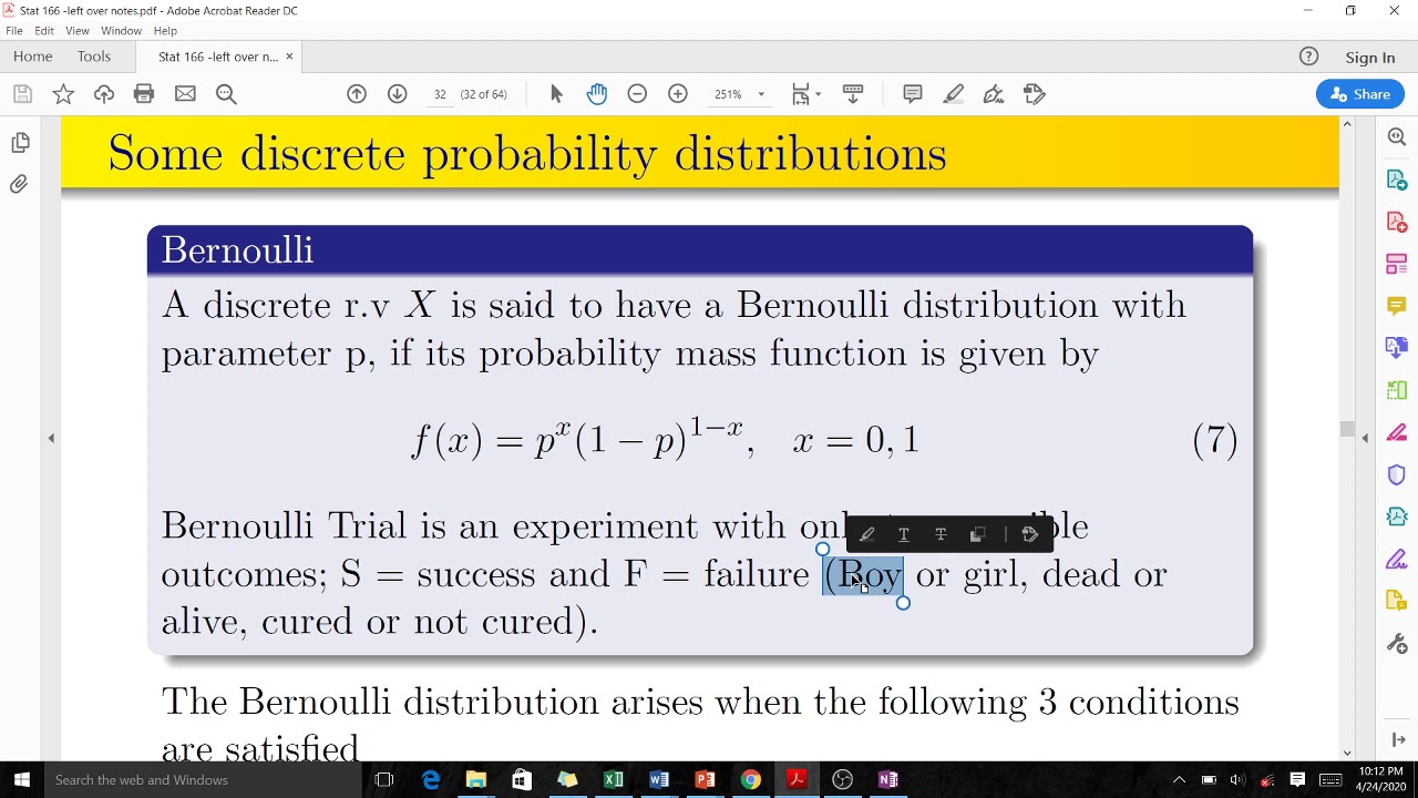 Bernoulli Distribution YouTube