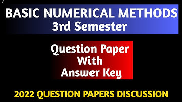 Basic Numerical Methods | 3rd sem B.Com./B.B.A | 2022 Question Paper With Answer Key