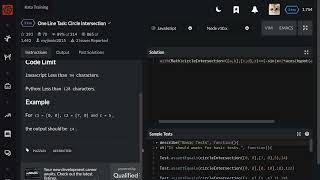 One Line Task Circle Intersection